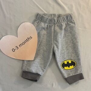Batman - 0-3M Grey Batman Baby Pants/Joggers